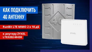 Сборка комплекта 4G роутер ZYXEL LTE3202-M430 и 4G/3G антенны  RunBit LTE MIMO 2 x 18 дБ