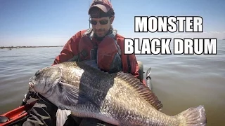 The LARGEST Fish of My Life! RIDICULOUS Kayak Fishing For MONSTER Black Drum!!