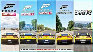 Chevrolet Corvette Z06 Top Speed in FM8, FH5, FH4, FH3, FM7, NFS UNBOUND, NFS HEAT, PROJECT CARS 3
