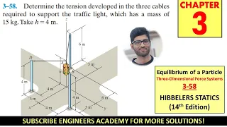 3-58 | Chapter 3: Equilibrium of a Particle | Hibbeler Statics 14th ed | Engineers Academy