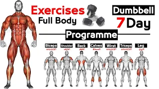 Full Body HOME Dumbbell  WORKOUT (squats, chest ,triceps, biceps , back, shoulder, wrist, Calves  )