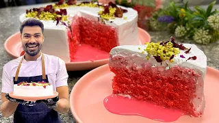 Rose tres leches cake| Rose three milk cake| simple ingredients easy recipe by Chef faraz sandhu