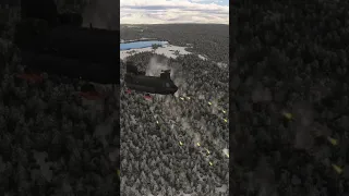 Chinook Unloads Flares Over Winter Pines!
