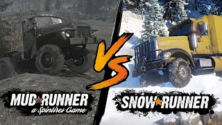 MudRunner vs SnowRunner | direct comparison in chapters