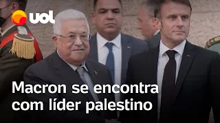 Israel x Hamas: Macron se reúne com líder palestino Mahmoud Abbas na Cisjordânia