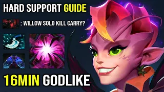 How to Hard Support Dark Willow 16Min Godlike Annoying Bramble Maze EZ Solo Kill Top Immortal DotA 2