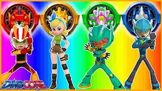 Dinocore Game Cartoon For Kids | Rainbow Heroes | Dinosaur Animation Robot