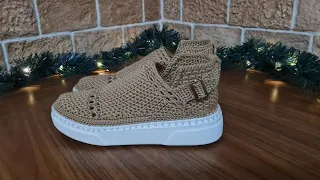 💥⚡БОТИНКИ- МОКАСИНЫ ЖЕНСКИЕ 💥ТЕПЛО И СТИЛЬНО💝 ВЯЖЕМ КРЮЧКОМ 🔥💥 CROCHET SHOES