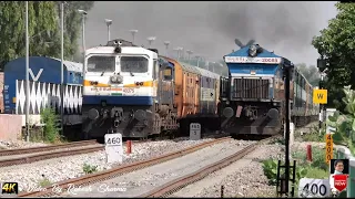 Extreme  and  Marvelous Parallel Race Between Two trains in Bikaner