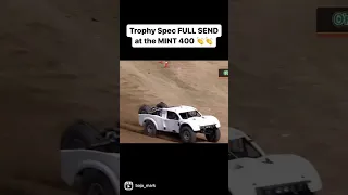 I found it! The video of the Trophy Spec going full send off the first jump at this years Mint 400.