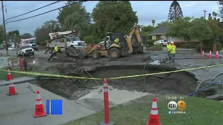 Large Sinkhole Creates Headache For Downey Residents