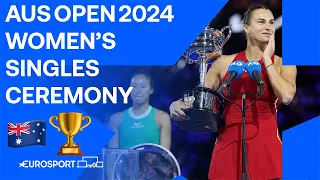 🏆 Women's Singles Ceremony | Dominant Aryna Sabalenka retains AO title | Australian Open 2024 🇦🇺