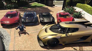 GTA 5 - Stealing Luxury Koenigsegg Cars with Franklin! (Real Life Cars #12)