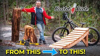 Turning a dead oak tree into a mountain bike jump with a cheap mill