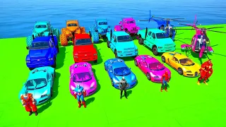 Stunt Race For Car Racing Challenge by Colourfull Super Car, Helicopter and Monster truck #24