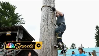 Log speed climbing fail at the 2018 Lumberjack World Championship I NBC Sports