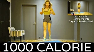 RU40-1000 Calorie Workout 90 Min Total Body Fat Burning Exercises Strength HIIT Cardio Abs Level 3