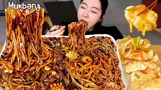 Black Bean Noodles and Sweet and Sour Pork mukbangㅣJajangmyeon,Tangsuyuk Korean Food Eating Show