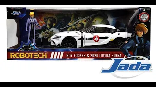 Jada Hollywood Rides: ROBOTECH Roy Focker Figure & 2020 Toyota Supra 1/24 Scale, made by Jada Toys.