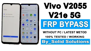 V21e 5G Vivo 2055 || Google Account Remove || FRP Bypass Without PC 100% Working June 2022.