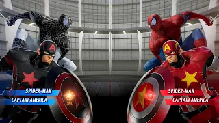 Captain America Spiderman (Black) vs. Captain America Spiderman (Red) | Marvel vs Capcom Infinite