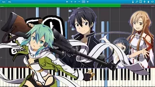 Sword Art Online 1 & 2 - All openings Medley (Piano Tutorial) [Synthesia] // Theishter