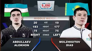 Alokhon Abdullaev (UZB) vs. Dias Molzhigitov (KAZ) ASBC U22 Championships 2023 Final (75kg)