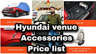 Some useful and important accessories showroom + Outside price list for Hyundai venue 2022