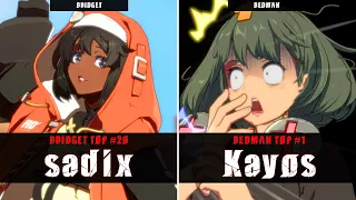 GGST | sadix (Bridget) VS Kayos (Bedman) | Guilty Gear Strive High level gameplay