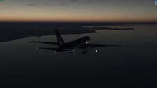 Boeing 777-200, Qatar Airways, Landing Doha (OTHH), X-Plane 11.