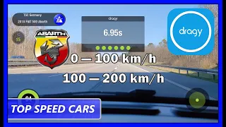 Fiat 595/500 Abarth Competizione Dragy acceleration 0-100/100-200 km/h - data review