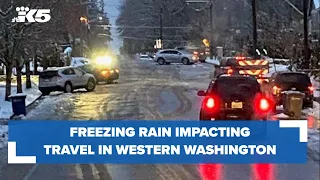 Freezing rain causes power outages, road closures, flight delays in western Washington