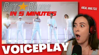 VOICEPLAY Boy Band in 5 Minutes | Vocal Coach Reacts (& Analysis) | Jennifer Glatzhofer