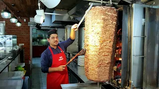 Huge kebab | 150 kilos of meat doner kebab with wood fire | Turkish street food