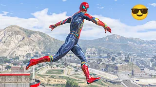 GTA 5 Iron Spiderman Falling off Highest Buildings - Funny Moments in GTA 5 Episode 31