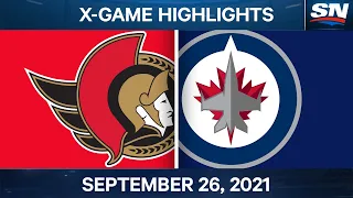 NHL Pre-Season Highlights | Ottawa Senators vs Winnipeg Jets – September 26th, 2021