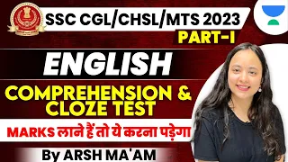 Comprehension and Cloze Test | Part-I I English I Top Questions I SSC CGL/CHSl/MTS I Arsh MaM