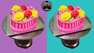 colour full cake making videos 🎂 flower cake | cake banane ka Aasan tarika  @arhancakemaking #viral