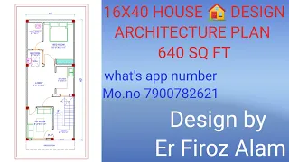 16x40 Best house 🏠 architecture plan#shot #ytshots model house map#auto cad #ArchiCad design