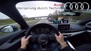 2017 Audi A4 3.0 V6 TDI (0-265 km/h) POV-Acceleration, Top speed TEST✔