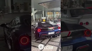 FERRARI VS NISSAN GTR 🤣 ! Loud startup 488 Pista vs R32 di Jakarta Indonesia #shorts