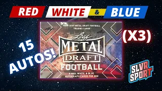 Stroud + Caleb Auto Hunting! - 2022 Leaf Red White Blue Football Hobby Box (X3)