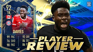 92 TEAM OF THE SEASON DAVIES PLAYER REVIEW! - TOTS - FIFA 23 Ultimate Team