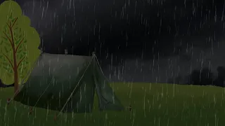 Camping in a thunderstorm - HEAVY RAIN STORM, long rain storm with deep thunders in my solo camping