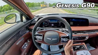 2023 Genesis G90 3.5T E-Supercharger AWD - Driving The $100,000 Hyundai (POV Binaural Audio)