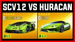 Asphalt 9 MAX Lamborghini Essenza SCV12 VS MAX Huracan Evo