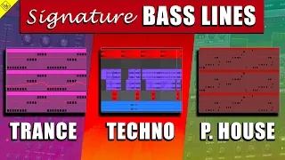 3 signature bass lines in 3 different genres (Trance, Techno, Progressive House)