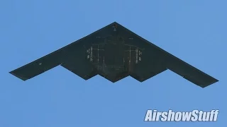 USAF B-2 Spirit Stealth Bomber Flybys - Spirit of St Louis Airshow 2016