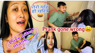 Hickey prank on husband || He slap me || Gone wrong || sunita rai shrestha ||