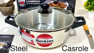 HAWKINS *NEW Launch 2022* Steel Casserole | Steel Cook & Serve Casserole, Heavy Bottom Healthy Cook